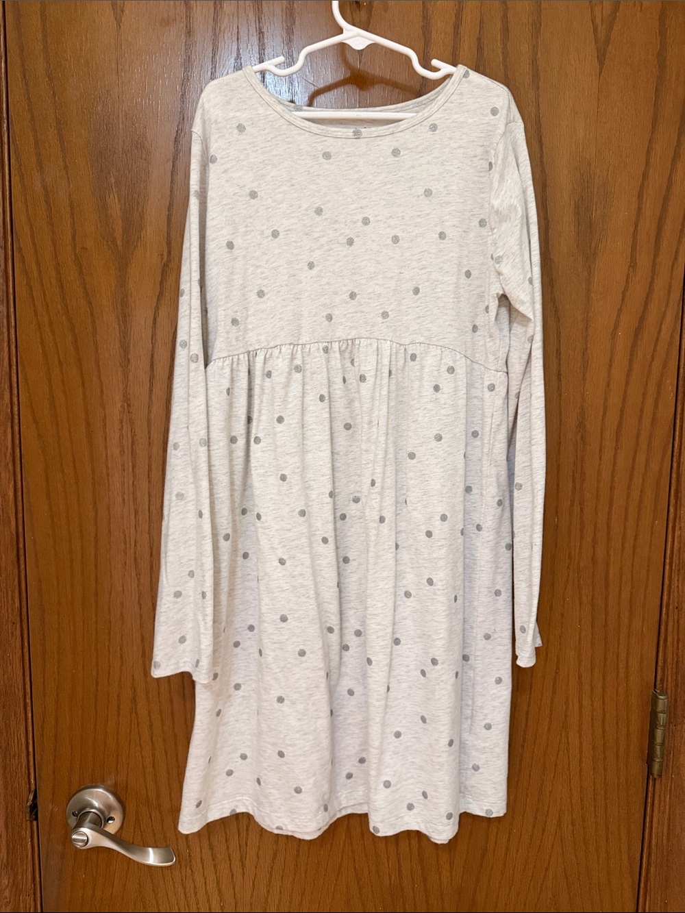 Carter's UEC Gray Long-Sleeve Glitter Polka Dot Dress